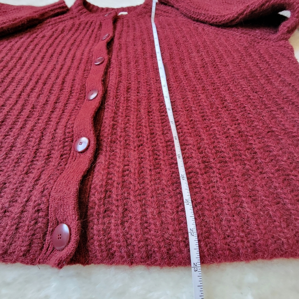 (sold) Sezane Emile Alpaca + Wool πβ€οΈπ¦ Cardigan, Burgundy Large - Picture 8 of 12